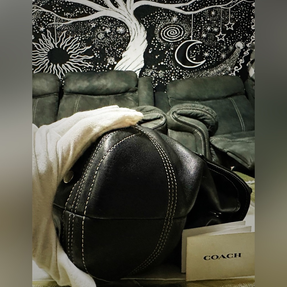 Vintage Y2K Coach tote bags Black Leather shoulder bag❌70% OFF SALE❌ make offer - Picture 15 of 17